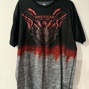 American Fighter Black and Red Gradient Tee